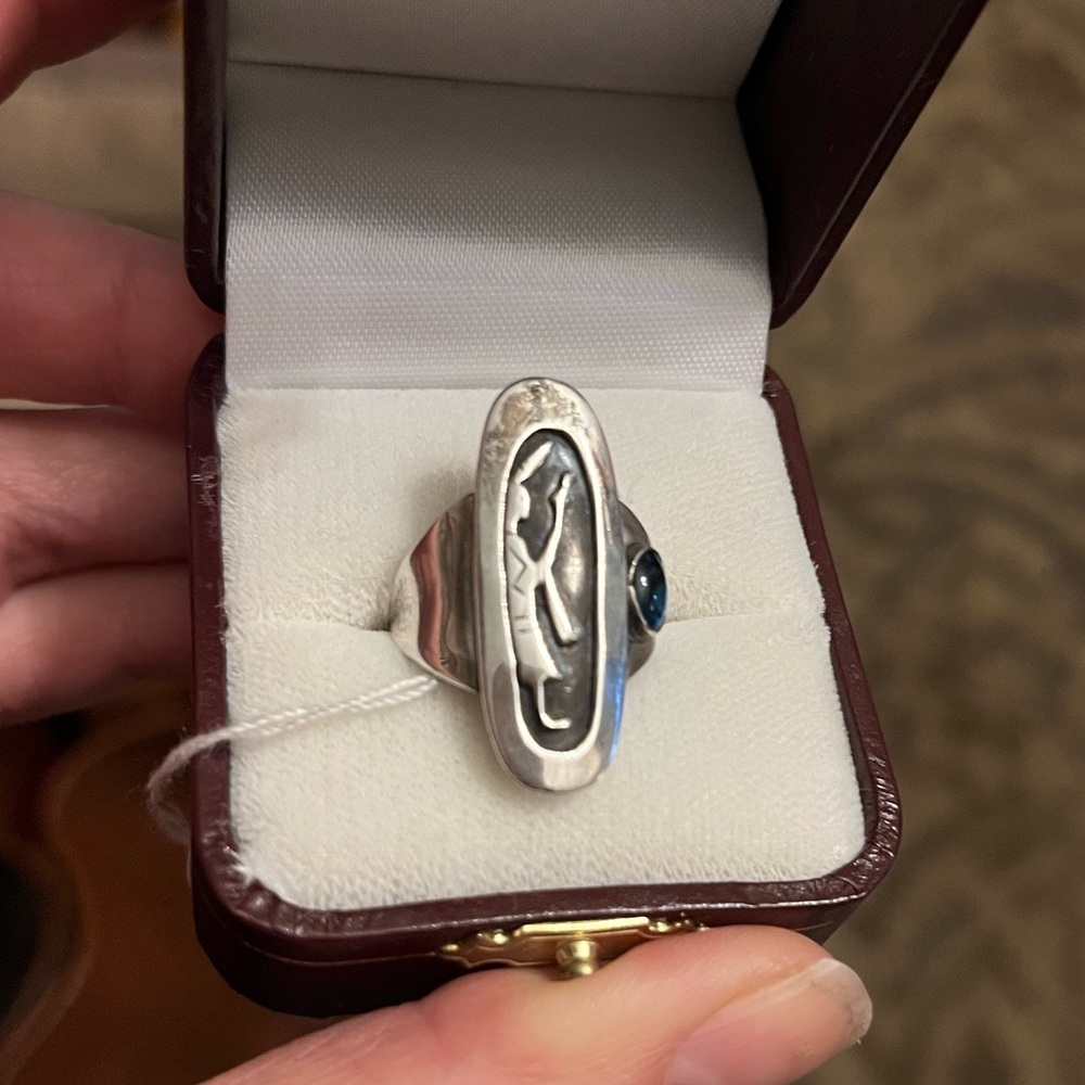 Vintage David K Lister Navajo Ring Sterling Silver Turquoise Size 6.25